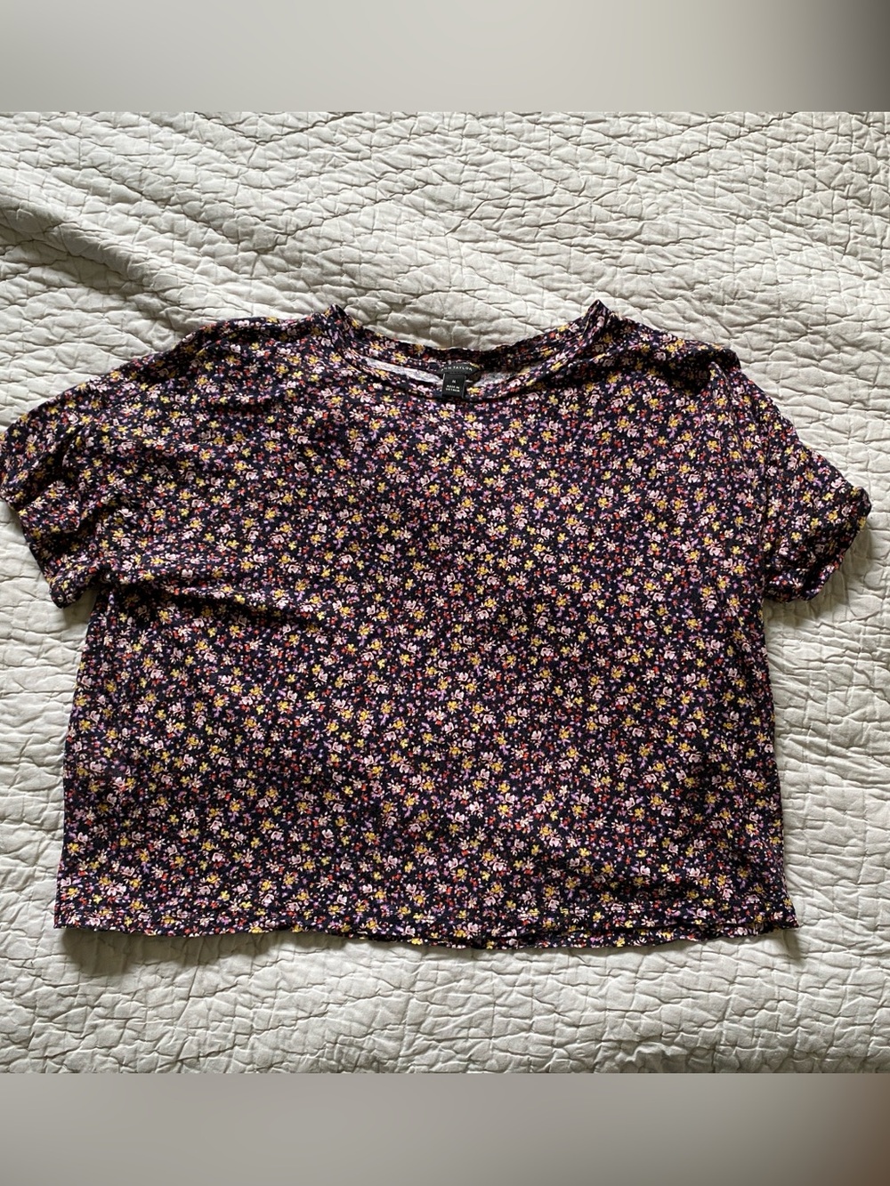 Ann Taylor Linen Crop Tee - Medium